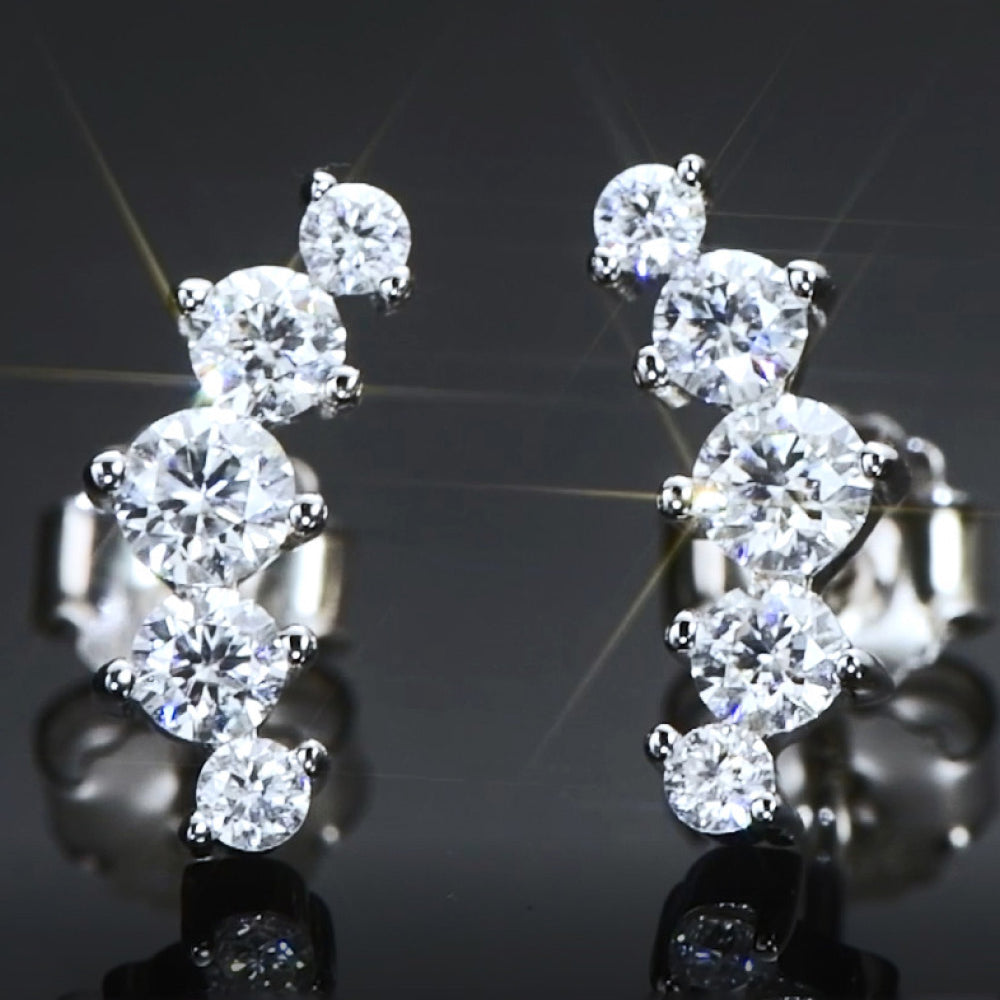 All You Need Moissanite Platinum-Plated Earrings