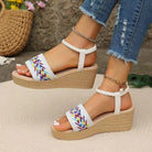 Open Toe Wedge Woven Sandals Casual Chic Boutique