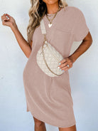 Round Neck Short Sleeve Mini Dress Trendsi