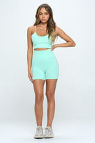 SEAMLESS SLEVELESS CROP TOP AND BIKER SHORTS SET OTOS Active