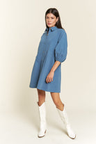 Washed denim style dress Jade By Jane