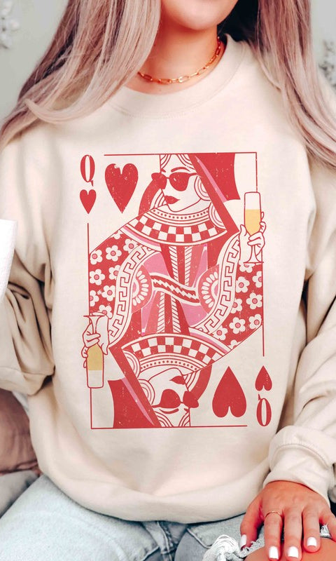 CHAMPAGNE QUEEN OF HEARTS Graphic Sweatshirt BLUME AND CO.