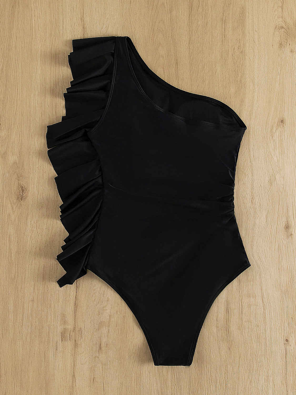 Ruffled Single Shoulder One-Piece Swimwear Trendsi