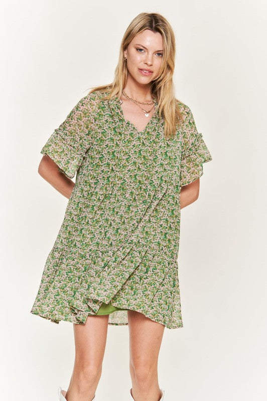 Floral print v-neck mini dress Jade By Jane