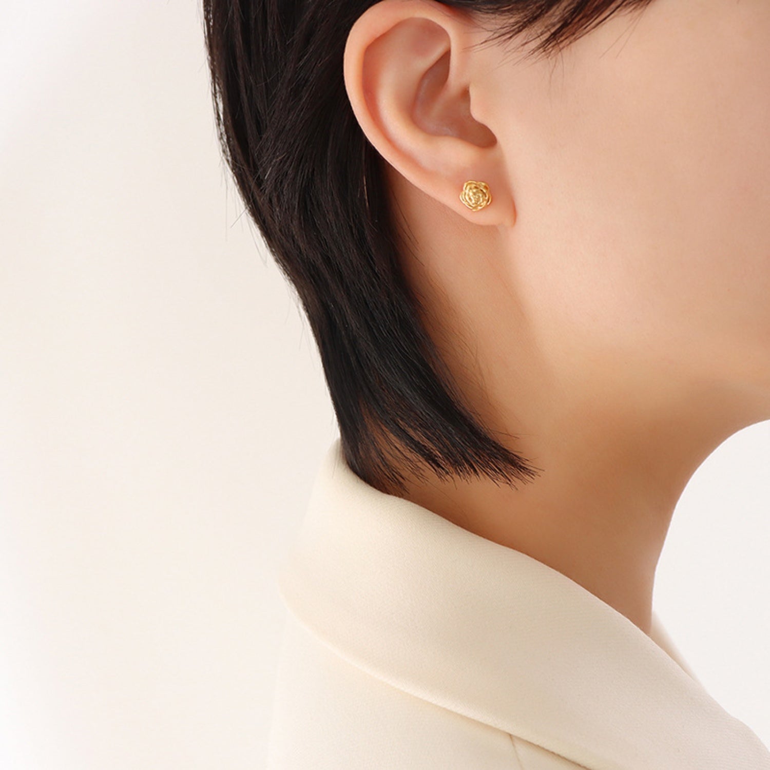 Titanium Steel Rose Stud Earrings Trendsi