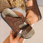 PU Leather Buckle Sandals Trendsi