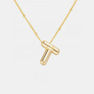 Gold-Plated Letter Pendant Necklace Trendsi