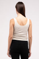 Front & Back 2-Way V-Neck Seamless Tank ZENANA