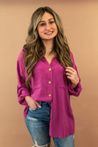 Madelyn Magenta Button Up Bliss Dropship