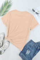 Sequin Round Neck Short Sleeve T-Shirt Trendsi