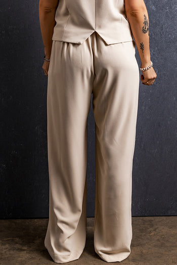 Ruched Wide Leg Pants with Pockets Trendsi