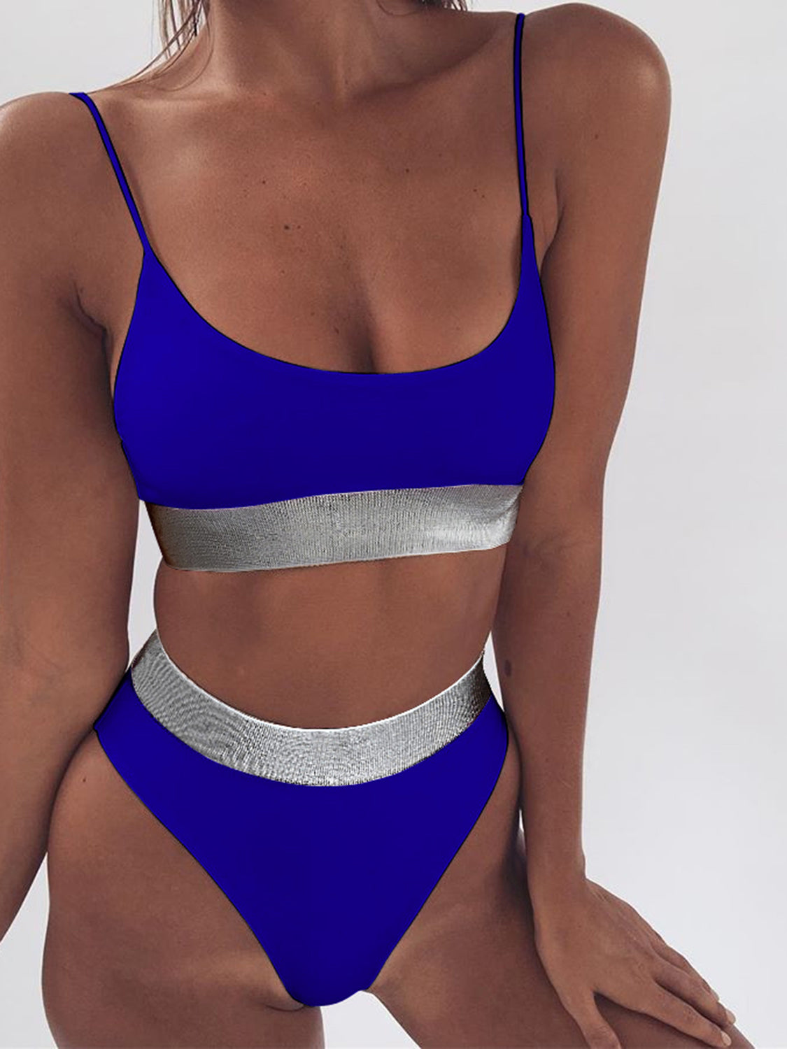 Scoop Neck Spaghetti Strap Two-Piece Swim Set Trendsi