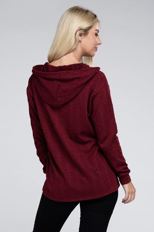 Textured Fabric Pullover Hoodie Nuvi Apparel