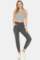 Leggings Depot Wide Waistband Slim Active Joggers Trendsi