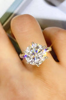 5 Carat Moissanite 6-Prong Ring Trendsi