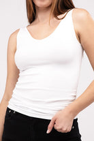 Front & Back 2-Way V-Neck Seamless Tank ZENANA