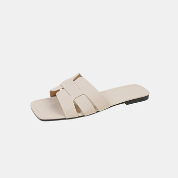 Open Toe PU Leather Sandals Trendsi