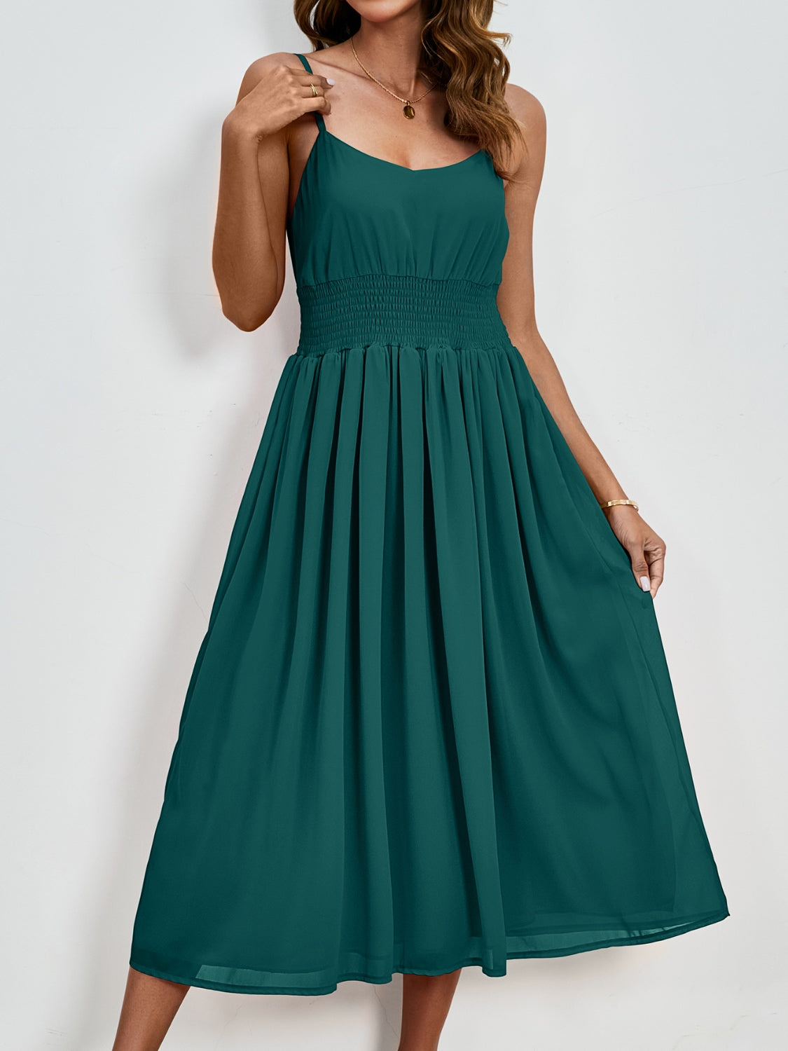 Scoop Neck Midi Cami Dress Trendsi