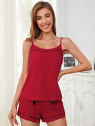 Scoop Neck Spaghetti Strap Top and Shorts Lounge Set Trendsi