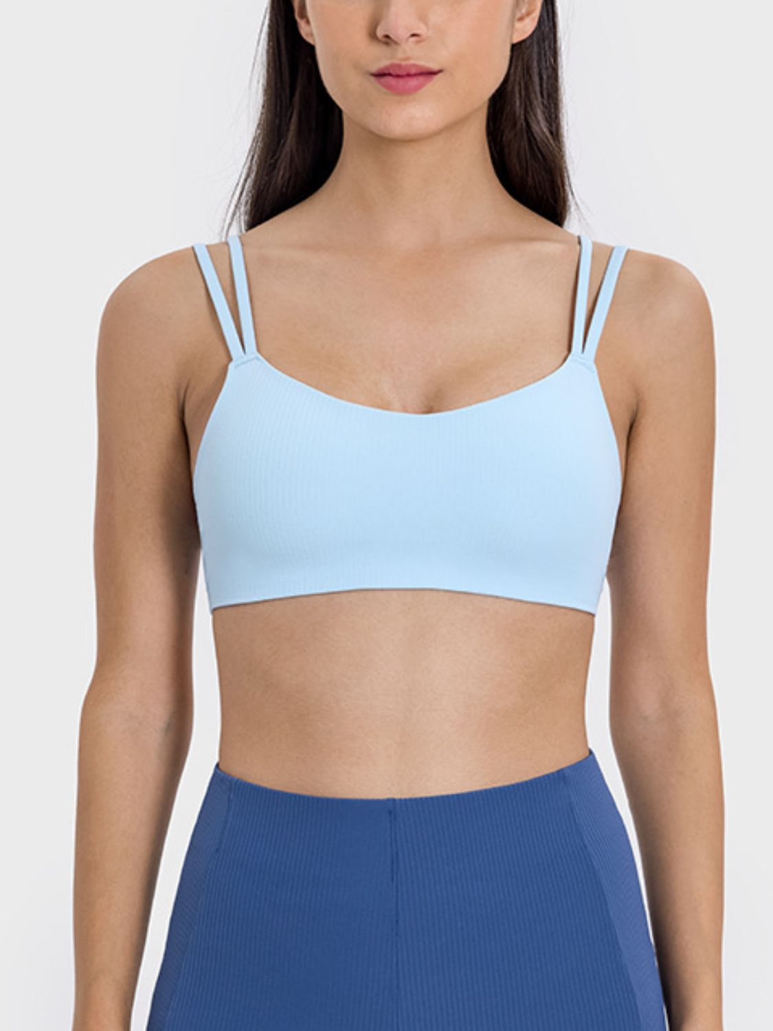 Scoop Neck Double Strap Active Cami Trendsi