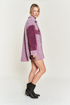 Colorblock sherpa jacket JJO5017 Jade By Jane