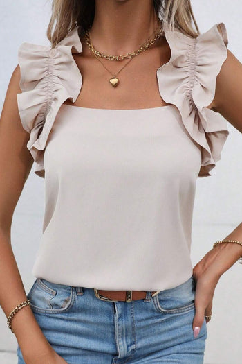 Ruffled Square Neck Tank Trendsi