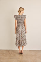 In February Floral Smocked Ruffled Midi Dress Trendsi