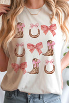 BOOTS HORSESHOES AND BOWS Graphic T-Shirt A. BLUSH CO.