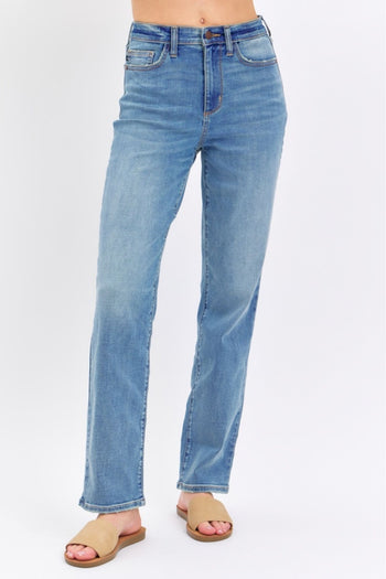 Judy Blue Full Size High Waist Straight Jeans Trendsi