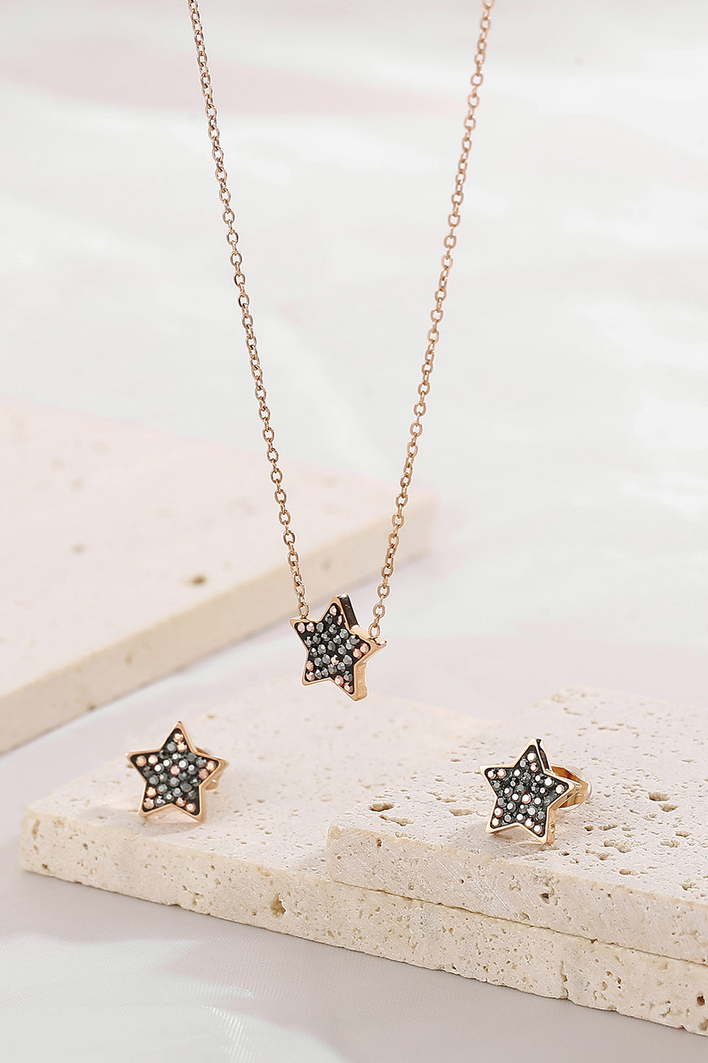 Star Necklace, Bracelet and Stud Earrings Jewelry Set Casual Chic Boutique