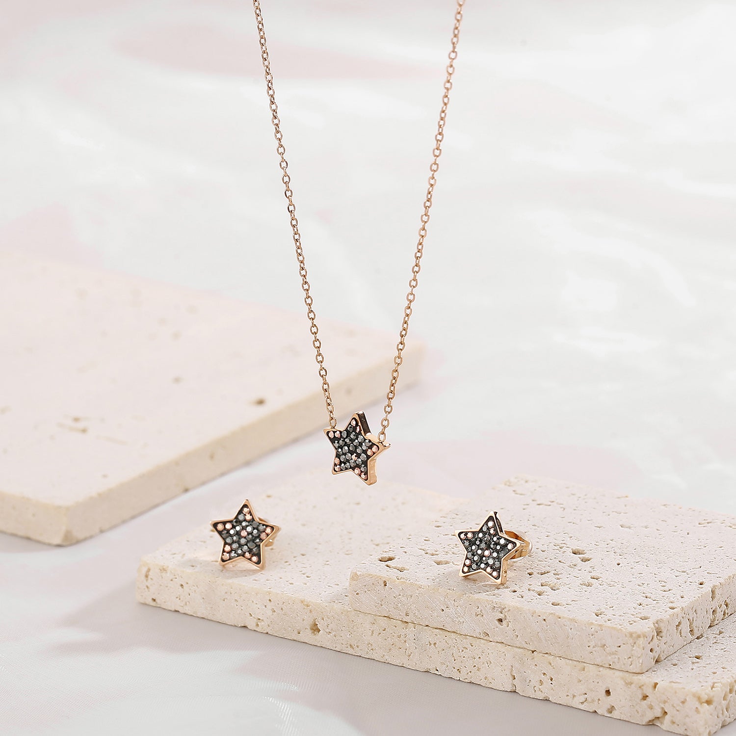 Star Necklace, Bracelet and Stud Earrings Jewelry Set Casual Chic Boutique