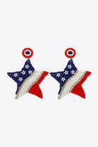 US Flag Beaded Star Earrings Casual Chic Boutique