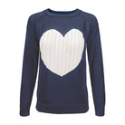 Love Heart Jacquard Round Neck Pullover Sweater Mak