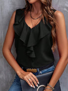 Ruffled V-Neck Tank Trendsi