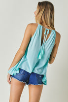 Printed Sleeveless Ruffle Tank Top Davi & Dani