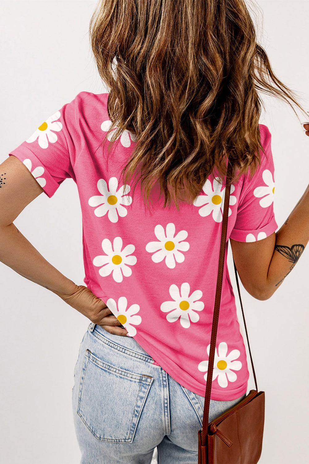 Printed Round Neck Short Sleeve T-Shirt Trendsi