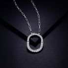 925 Sterling Silver Inlaid Moissanite Pendant Necklace Trendsi