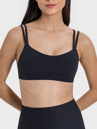 Scoop Neck Double Strap Active Cami Trendsi