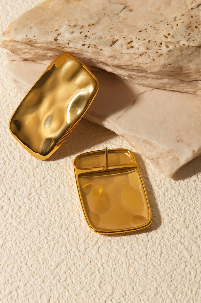18K Gold-Plated Square Earrings Trendsi