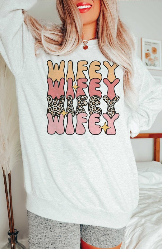 LEOPARD WIFEY REPEAT Graphic Sweatshirt BLUME AND CO.