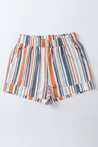 Striped Elastic Waist Shorts Trendsi