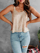 Sequin Scoop Neck Tank Casual Chic Boutique