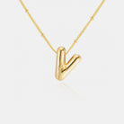 Gold-Plated Letter Pendant Necklace Trendsi