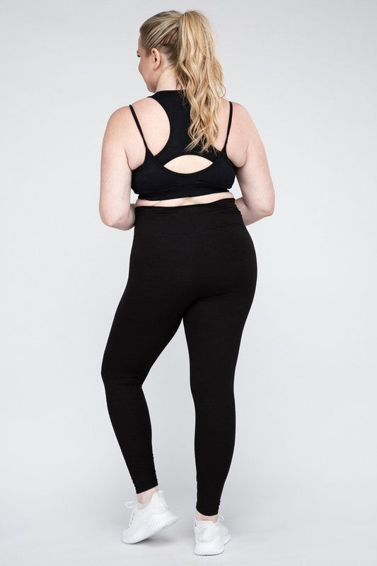 Plus Size V Waist Full Length Leggings Rae Mode