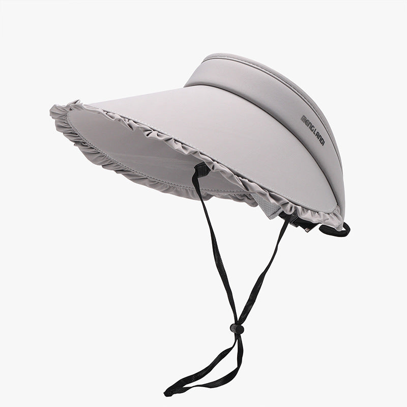 Frill Adjustable Ice Silk Sun Hat Trendsi