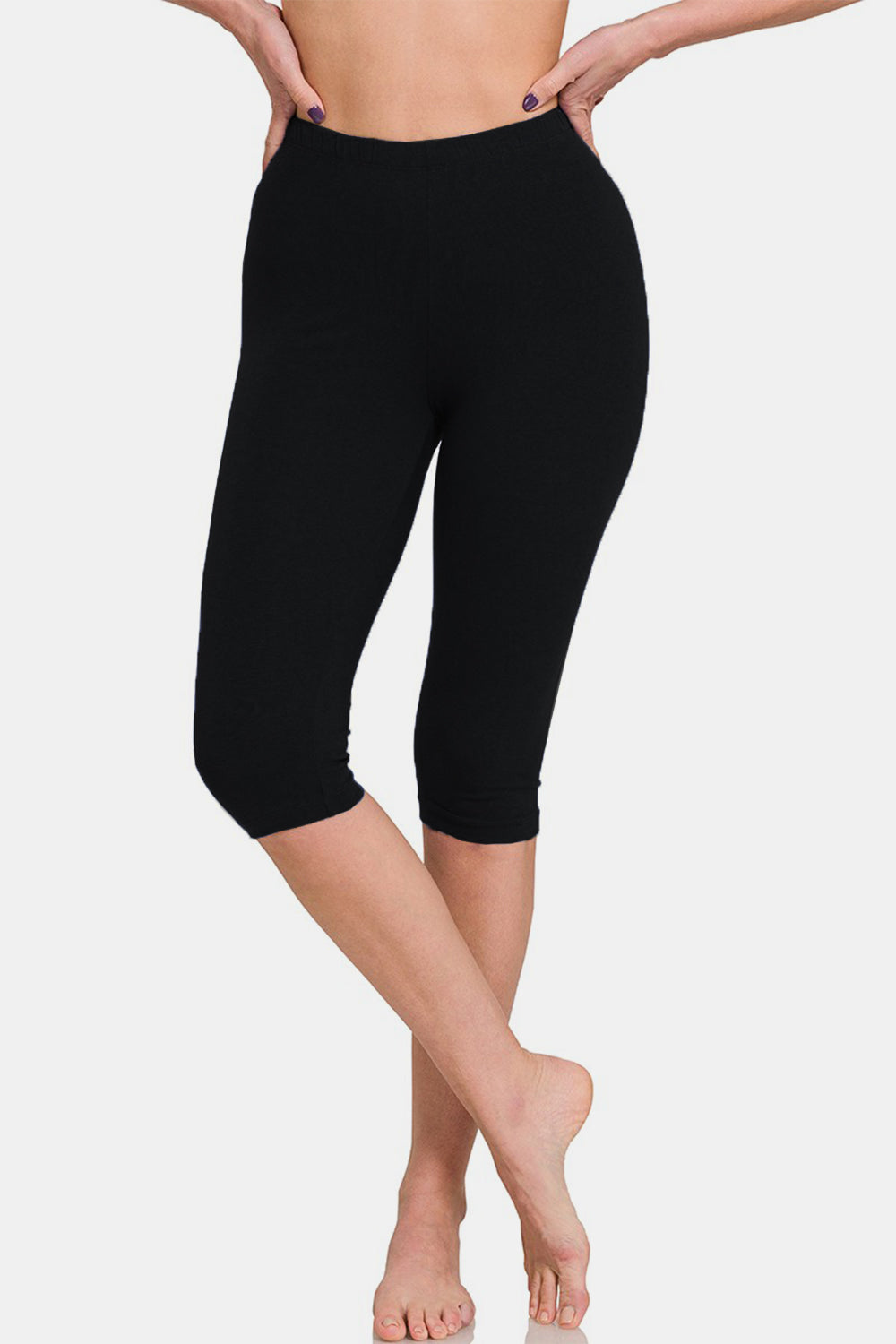 Zenana Full Size High Waist Capris Trendsi