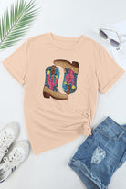 Sequin Round Neck Short Sleeve T-Shirt Trendsi