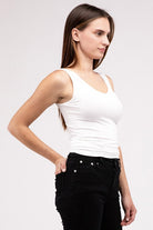 Front & Back 2-Way V-Neck Seamless Tank ZENANA