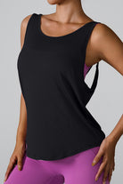 Crisscross Round Neck Active Tank Trendsi