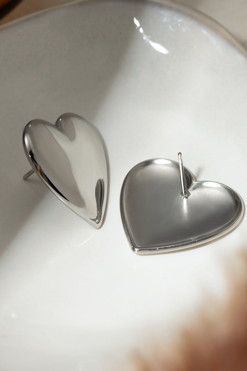 Stainless Steel Heart Stud Earrings Trendsi